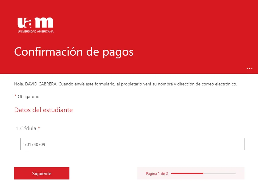 Ingres&aacute; los datos de la c&eacute;dula